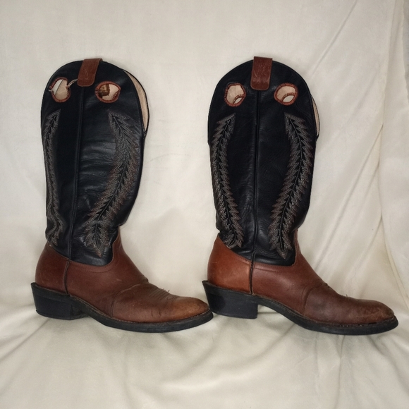 Cowtown Handmade Leather Thrashed Western Southwestern Bohemian Cowboy Boot - Picture 5 of 9